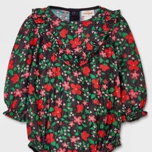 🌼 5 for $20 🌼 Baby Girls' Woven Lurex Romper - Cat & Jack™ Black 18m